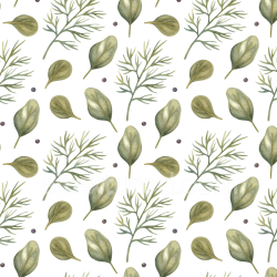 seamless Seamless 3D PBR Texture of Watercolor Greenery Leaves Pattern texture 8k free download PBR