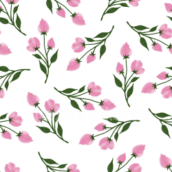 seamless Seamless 3D PBR Texture with Soft Pink Flower Buds and Green Leaves texture 8k free download PBR