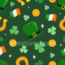 seamless Seamless 3D PBR St Patrick Digital Paper Texture with Shamrocks & Leprechaun Hats texture 8k free download PBR
