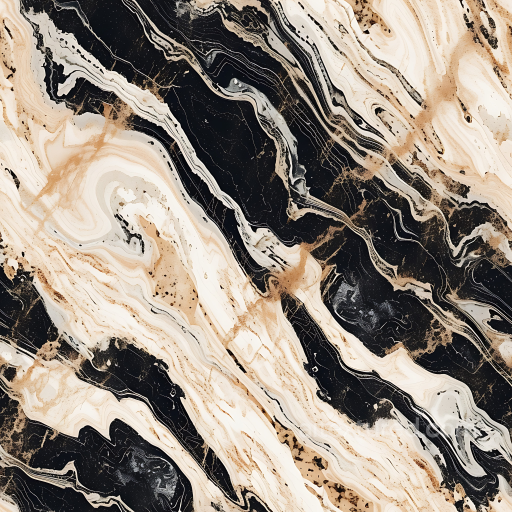 Champagne and Black Marble Texture with Bold Fluid Veins seamless Marble PBR texture