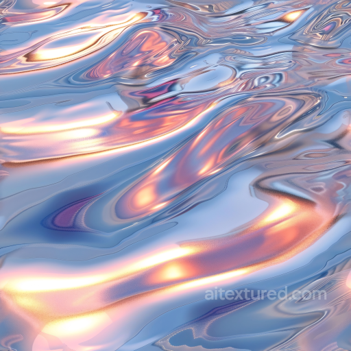 Seamless Stylized Reflective Liquid Surface 3D PBR Texture with Colorful Wave Patterns seamless Water PBR texture