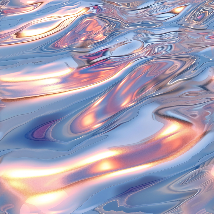 Stylized Reflective Liquid Surface with Colorful Wave Patterns seamless PBR texture preview