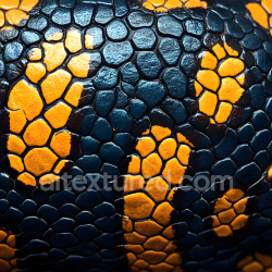 seamless Seamless 3D PBR Texture of Stylized Reptile Skin with Glossy Dark Blue and Orange Scales texture 8k free download PBR