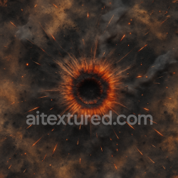 seamless Seamless 8k PBR 3d texture showing shockwave with scorch marks and blast crater from explosion texture 8k free download PBR