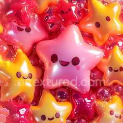 seamless Seamless 3D Inflated Star-Shaped Vinyl Balloon PBR Texture in Pink, Red & Yellow texture 8k free download PBR