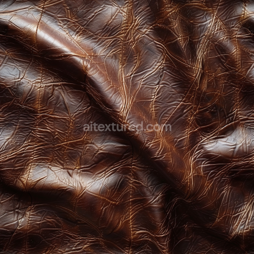 Seamless 3D PBR Wrinkled Vintage Brown Leather Texture with Deep Creases
