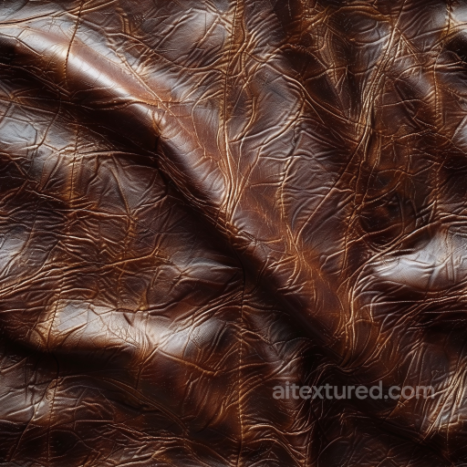Wrinkled Vintage Brown Leather Texture with Deep Creases seamless Leather PBR texture
