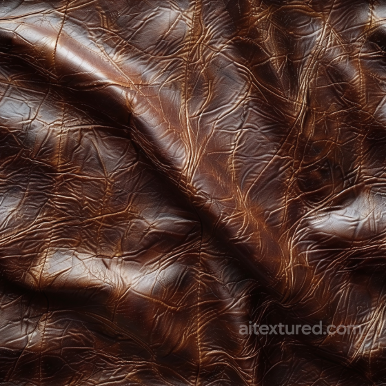 Wrinkled Vintage Brown Leather Texture with Deep Creases Leather texture preview