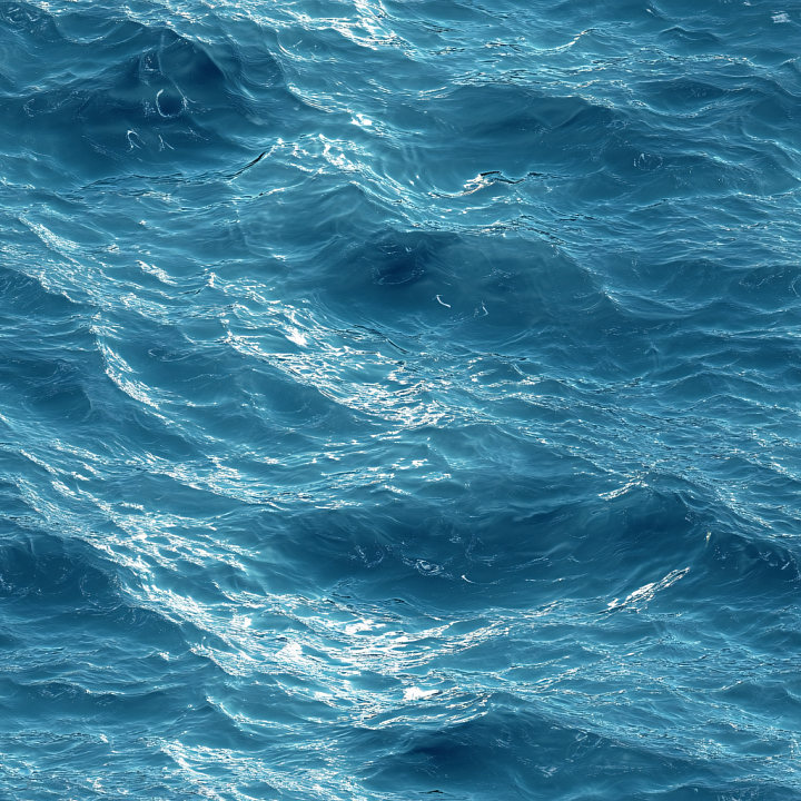 Water of Realistic Ocean Surface with Gentle Waves and Glossy Highlights seamless PBR texture preview