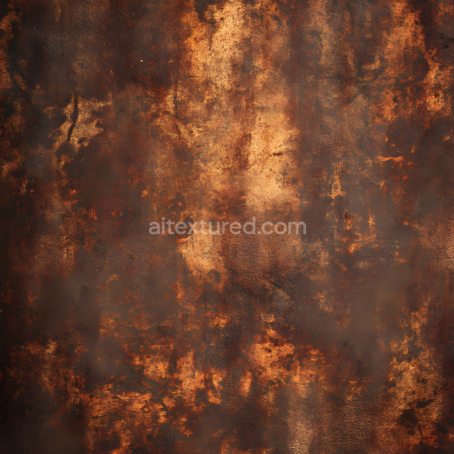 Seamless 3D Cracked Rusted Metal PBR Texture with Deep Corrosion and Earthy Tones
