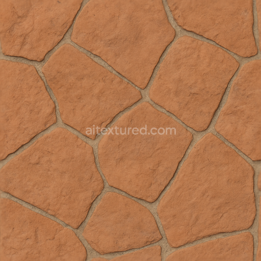 Seamless 3d texture pbr 8k terracotta pieces mosaic with earth tones and rough texture