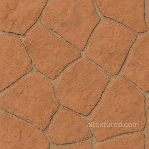 Terracotta Pieces Mosaic With Earth Tones And Rough Texture seamless Mosaic PBR texture