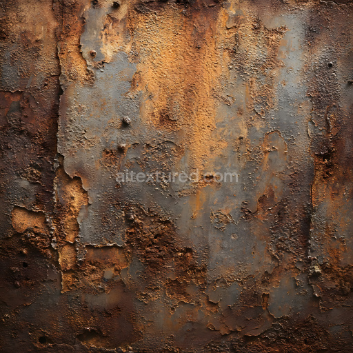 Seamless 3D Rusted Metal PBR Texture with Cracked, Peeling, and Corroded Surface