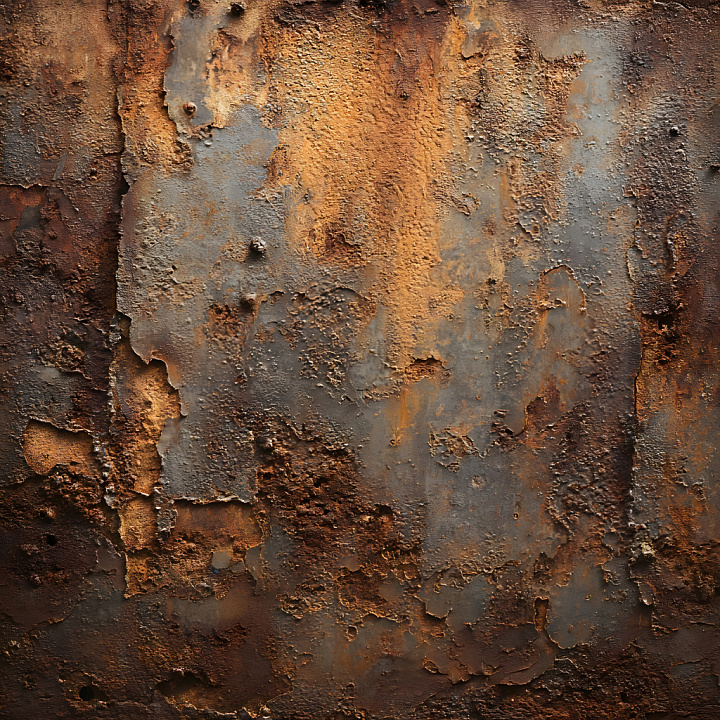 Rusted Metal with Cracked, Peeling, and Corroded Surface seamless PBR texture preview
