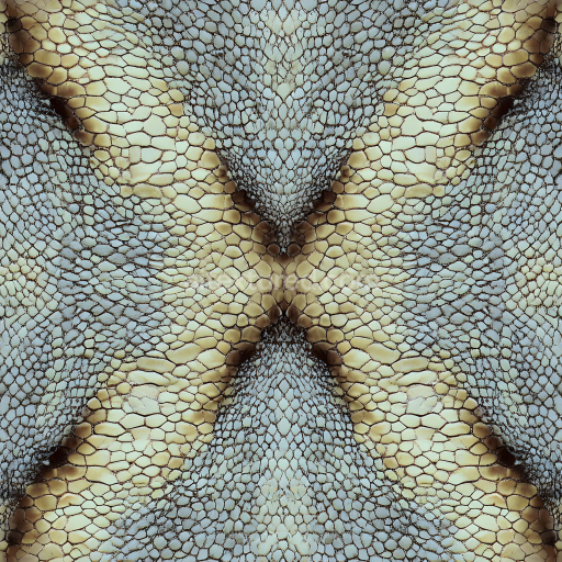 Seamless 3D Reptilian Scaled Skin PBR Texture with Organic Scale Pattern and Color Variation
