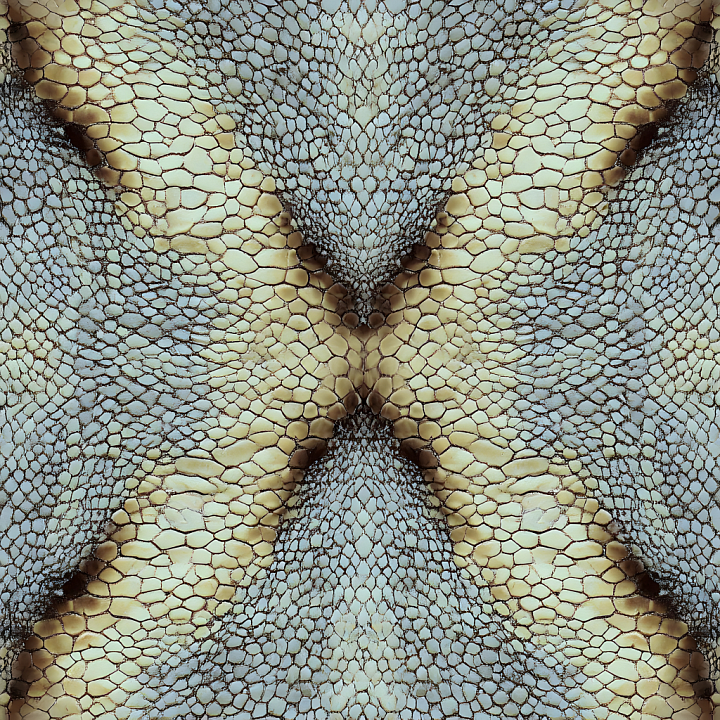 Reptilian Scaled Skin with Organic Scale Pattern and Color Variation seamless PBR texture preview