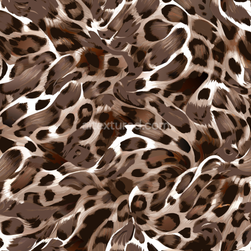 Seamless 3D PBR Leopard Print Fabric Texture with Rich Brown Spots