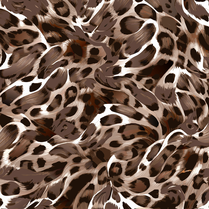 Brown Leopard Print Fabric Pattern seamless PBR texture preview