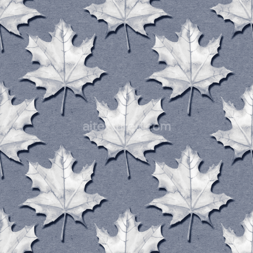 Seamless 3D PBR Texture of White Autumn Leaves on Rough Paper
