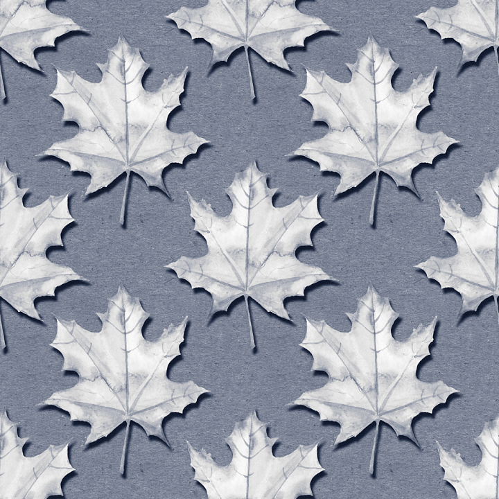 White Autumn Leaves on Rough Paper seamless PBR texture preview