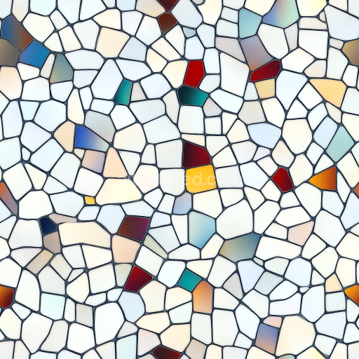 Seamless 3D Mosaic PBR Texture Featuring Multicolor Glossy Irregular Chips texture preview