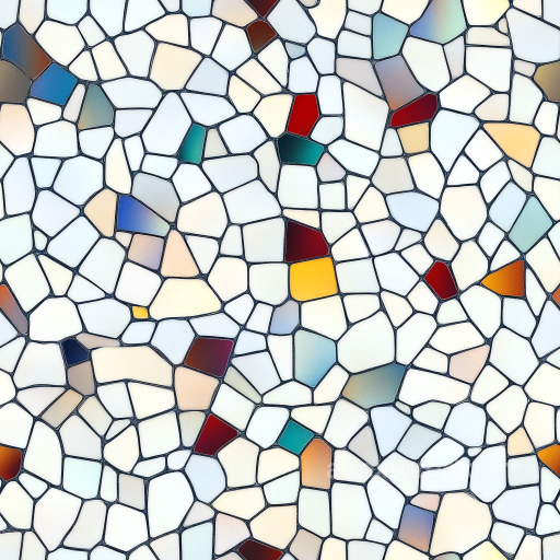 Mosaic PBR Texture Featuring Multicolor Glossy Irregular Chips seamless Mosaic PBR texture