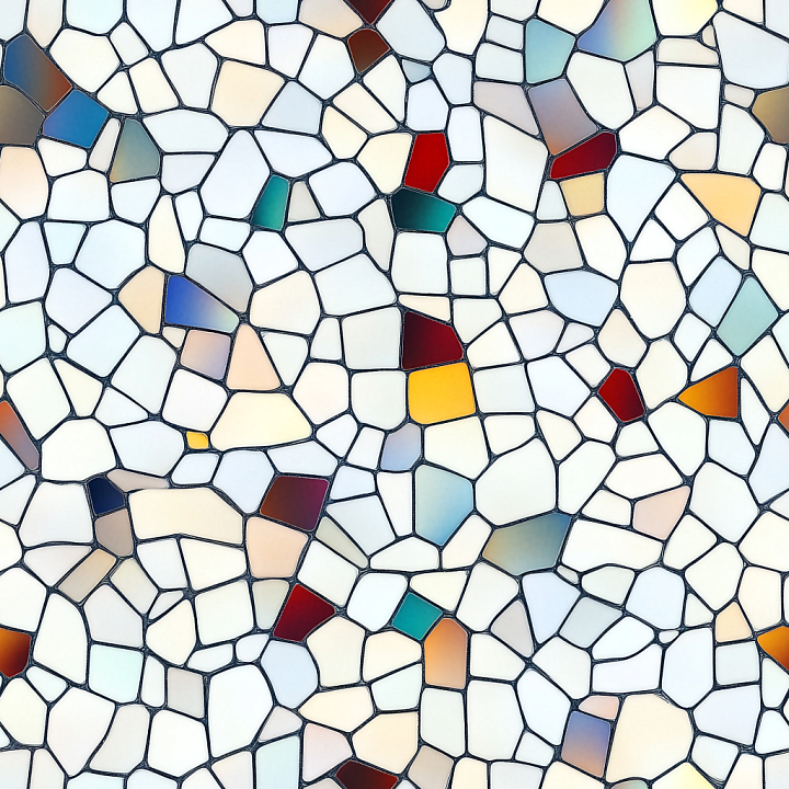 Mosaic Featuring Multicolor Glossy Irregular Chips seamless PBR texture preview