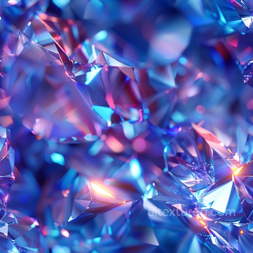 Seamless 3D PBR Texture of Iridescent Crystalline Glossy Facets in Blue and Purple texture preview