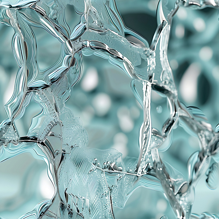 Cracked And Hole Of Transparent Broken Glass Shards seamless PBR texture preview