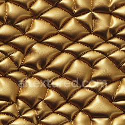 seamless Seamless 3D Quilted Metallic Gold Leather PBR Texture with Puffy Stitched Panels texture 8k free download PBR