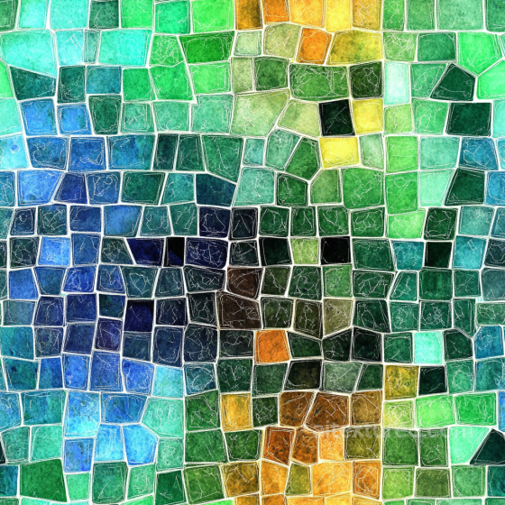 Mosaic PBR Texture Featuring Colorful Irregular Ceramic Tiles with Matte Finish Mosaic texture preview