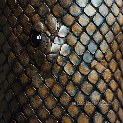 Snake Skin PBR Texture Featuring Glossy Scales and Organic Color Variation seamless Skin PBR texture