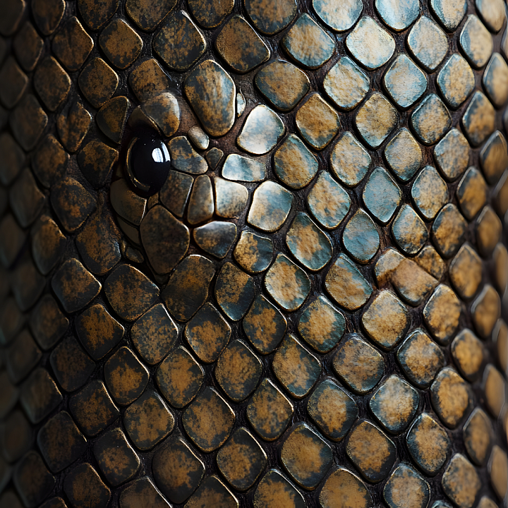 Snake Skin Featuring Glossy Scales and Organic Color Variation seamless PBR texture preview