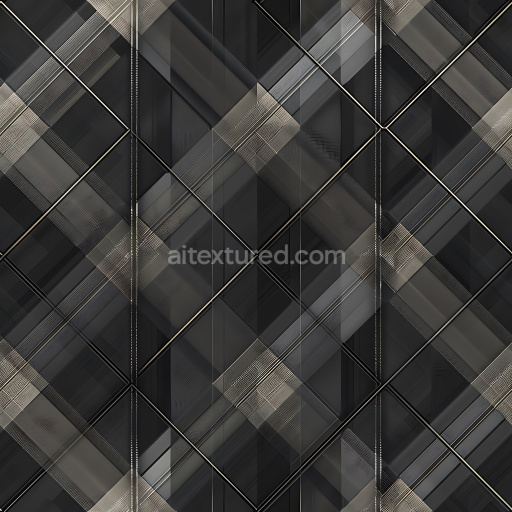 Seamless 3D PBR Texture Featuring Dark Gray and Taupe Layered Plaid Pattern