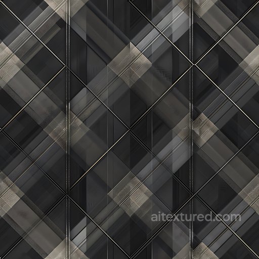 Seamless 3D PBR Texture Featuring Dark Gray and Taupe Layered Plaid Pattern texture preview