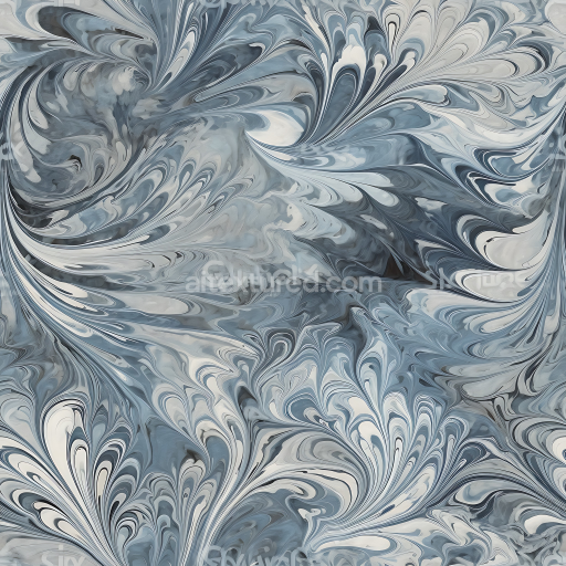Preview — Seamless 3D Gray and Blue Marble PBR Texture with Intricate Flowing Vein Patterns