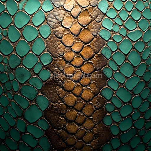 Seamless 3D PBR Reptilian Skin Texture with Intricate Scales and Natural Color Variation