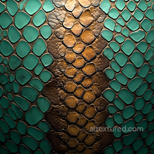 Reptilian Skin Texture with Intricate Scales and Natural Color Variation seamless Skin PBR texture