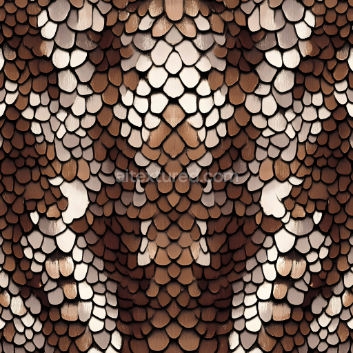 Seamless 3D Skin PBR Texture Featuring Natural Brown Organic Scales