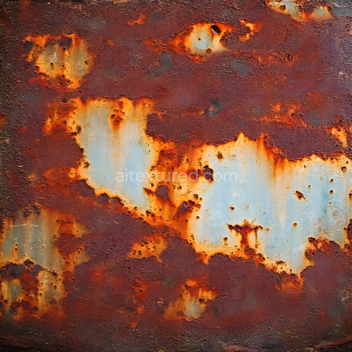 Seamless 3D PBR Rusted Metal Texture with Cracked Paint and Corroded Holes