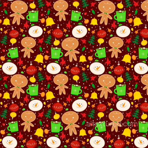 Featuring Christmas Digital Paper with Gingerbread and Snowmen seamless All Christmas Digital paper PBR texture