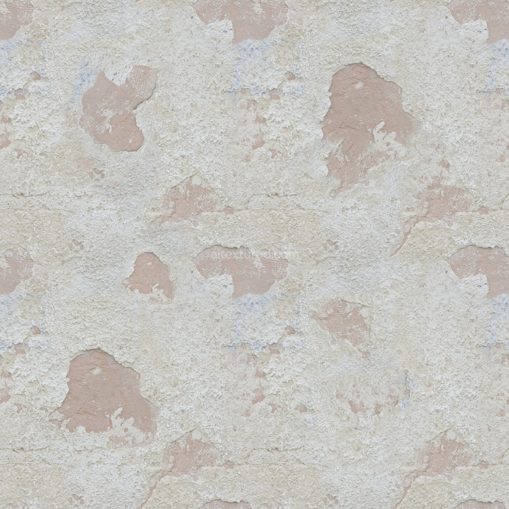 Seamless painted plaster PBR texture with weathered detail