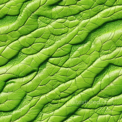 Bright Green Reptile-Patterned Leather Seamless Texture with Detailed Scales and Folds seamless Leather PBR texture