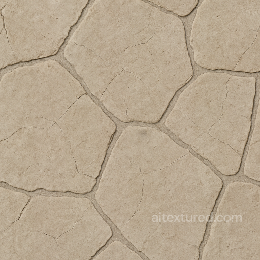 Flagstone Flat With Light Grout And Cracked Surface Natural Stone seamless Park pavement PBR texture