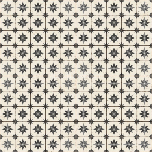 Old and Worn Tiles with Star-shaped Patterns | Free PBR
