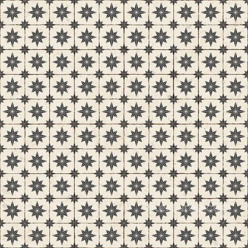 Old and Worn Tiles with Star-shaped Patterns | Free PBR seamless Tile PBR texture
