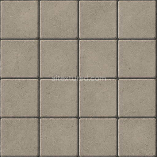 Seamless Concrete PBR Texture — Decorative Paving Slabs Surface Subtle Grooves Between Tiles