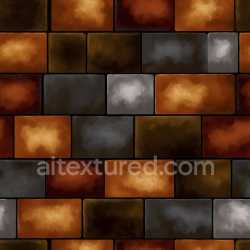 seamless Seamless 3D PBR texture of cracked multi-color brick wall with weathered paint texture 8k free download PBR