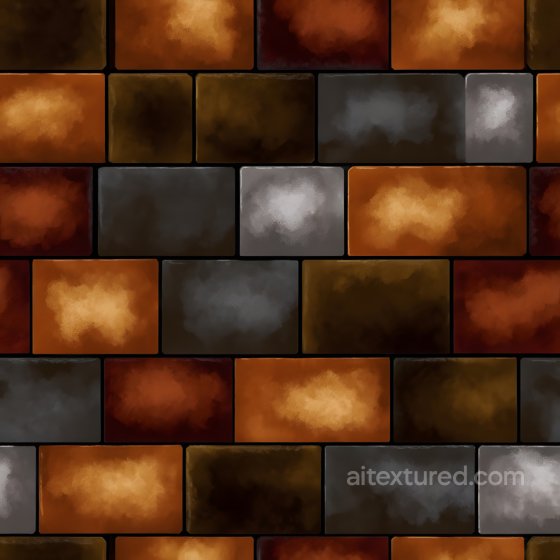 Of Cracked Multi-Color Brick Wall With Weathered Paint Brick texture preview