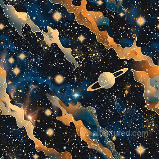Cosmic Sci-Fi Camouflage PBR Texture with Starfield and Nebulae Pattern seamless Color Camouflage PBR texture